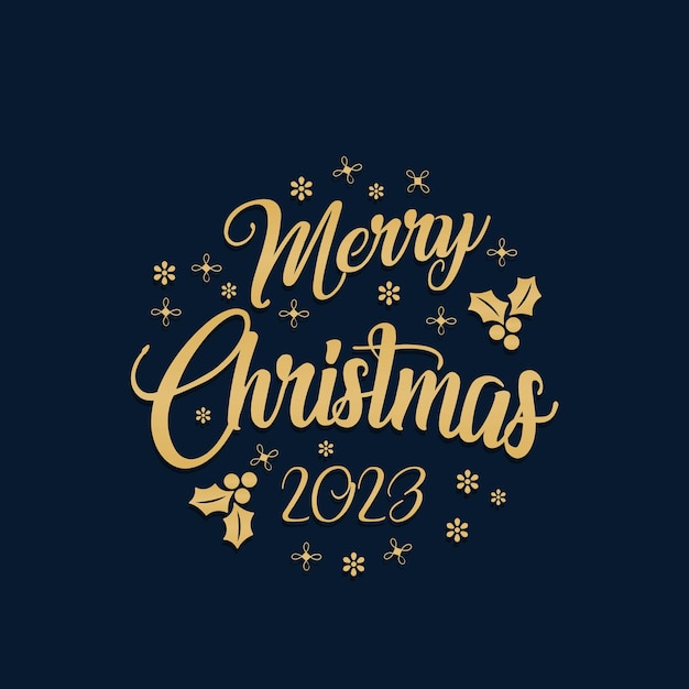 Vector Merry Christmas 2023 Lettering T Shirt Design