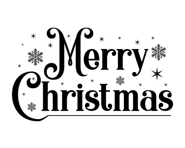 Vector merry christmas calligraphic lettering