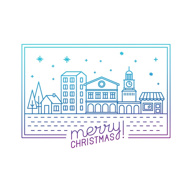 Vector vector merry christmas hand belettering in kaderstijl