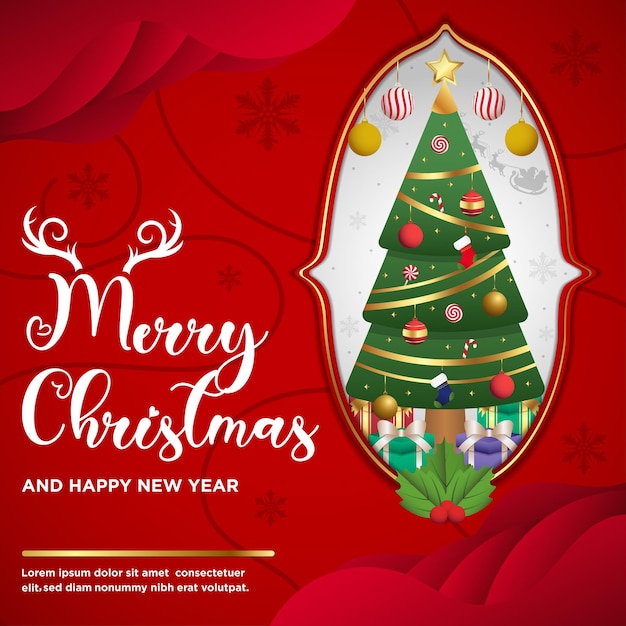 Vector vector merry christmas and happy new year elegant background