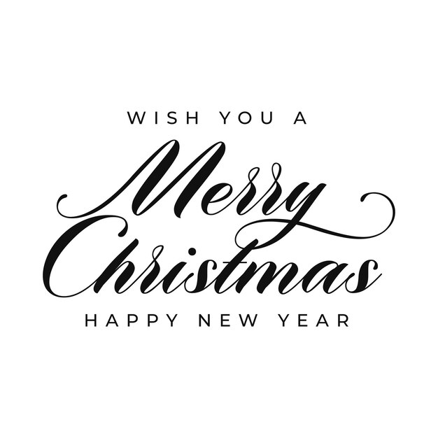 Vector merry christmas inscription on white background