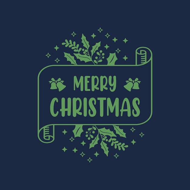 Vector vector merry christmas lettering postard