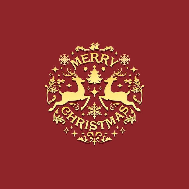 Vector merry christmas lettering t-shirt design badge