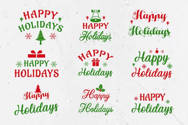 Vector Merry Christmas and New Year holiday lettering badge