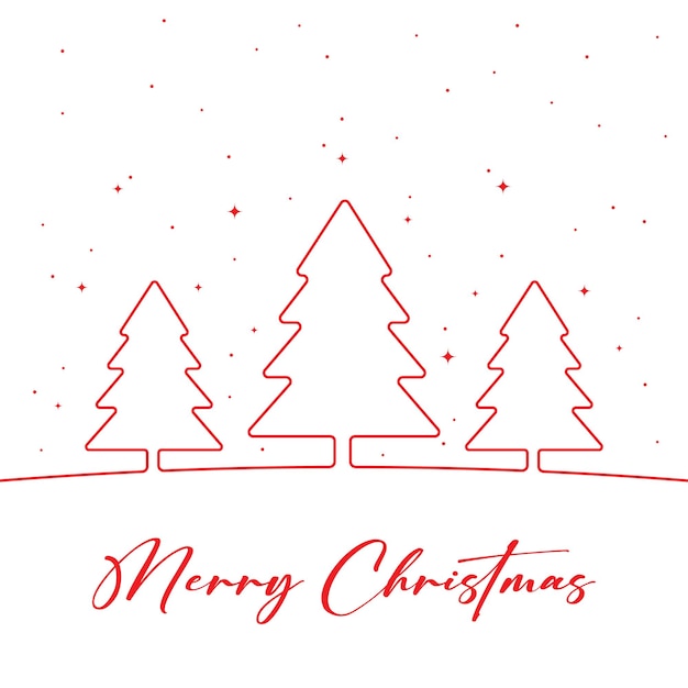 vector merry christmas with tree xmas on white background