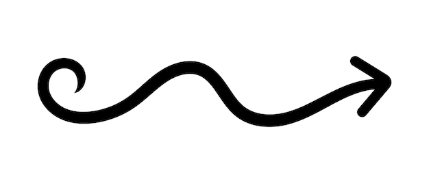 Vector met de hand getekende pijl wijzende icoon Doodle pijl icoon