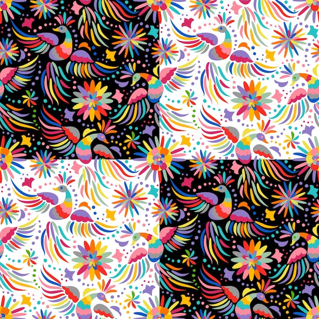 Vector mexican embroidery seamless pattern