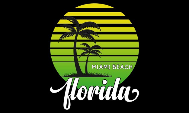 Premium Vector  Vector 'florida beach' summer time holiday tshirt