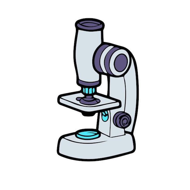 vector microscope line color illustration icon