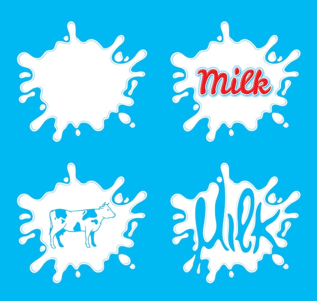 Vector vector milk splashes