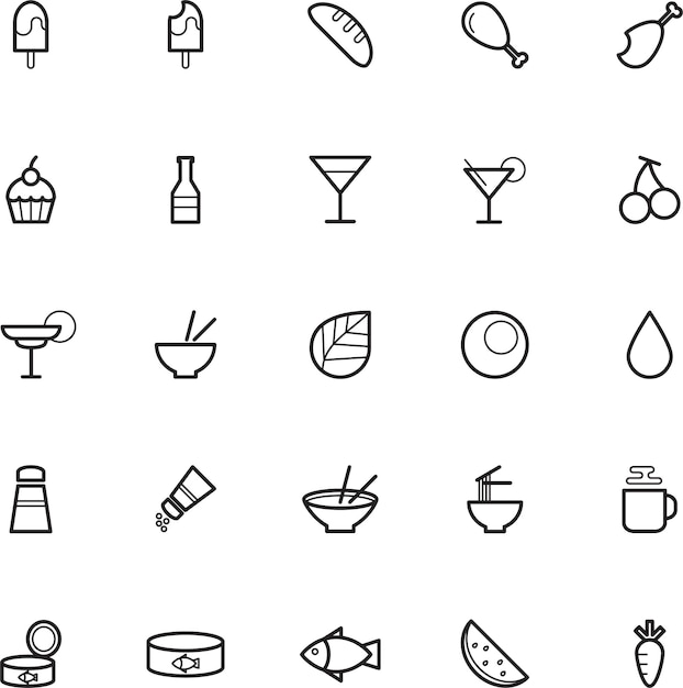 Vector mini icons with transparent background