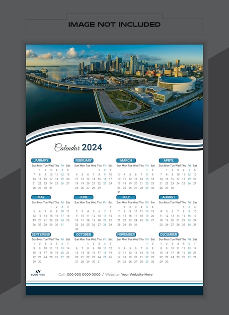 Vector minimal calendar design template 2024