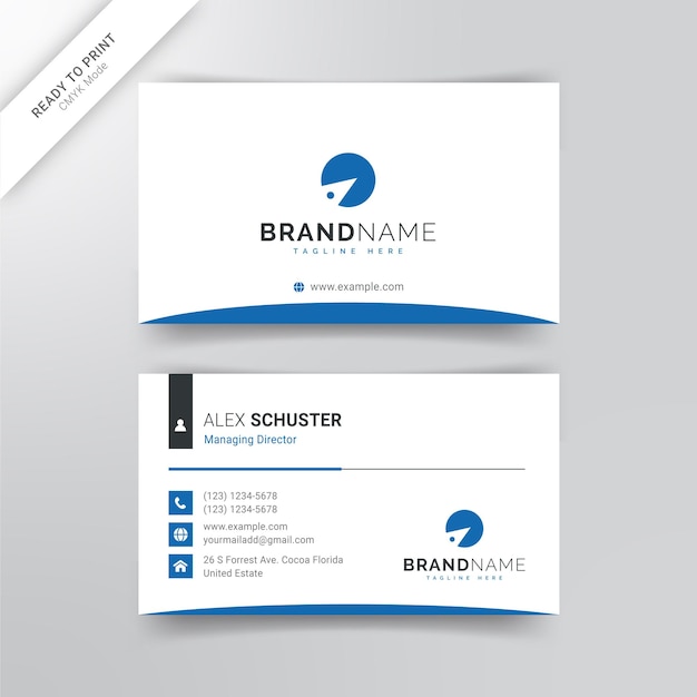 Vector minimal clean business card