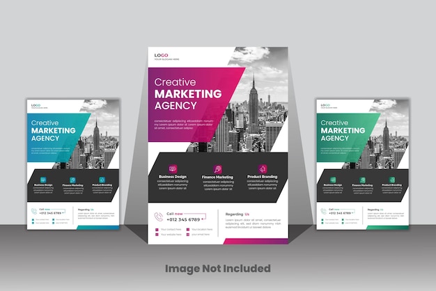 Vector minimal clean Business flyer design for digital marketing agency