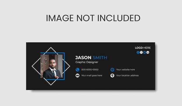 vector minimal email signature template and personal social media cover design