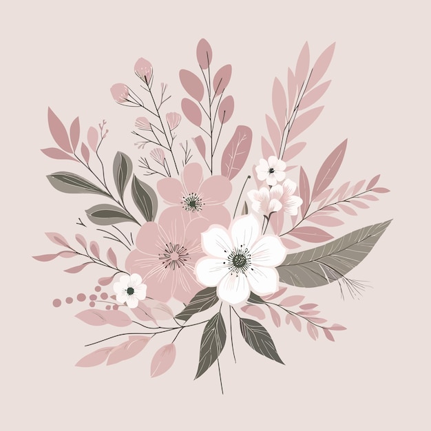 vector minimal floral botanical design