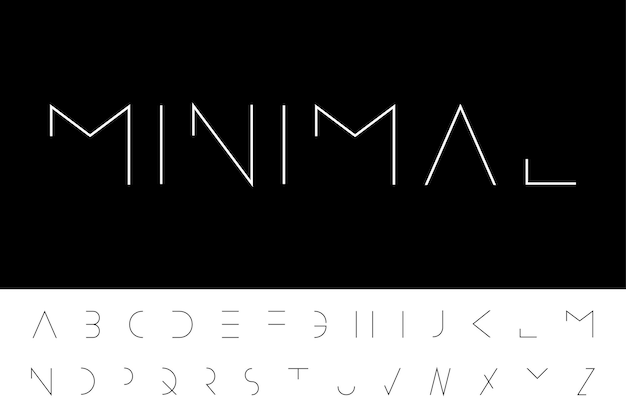 Vector minimal font modern futuristic design creative english alphabet thin latin letters