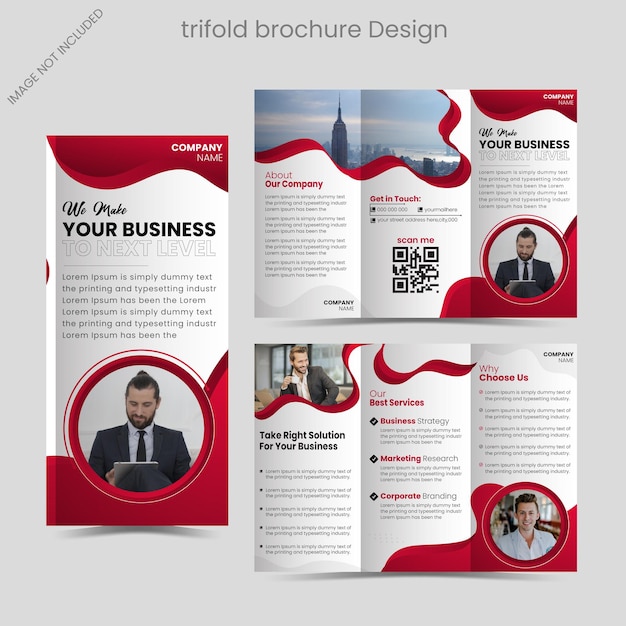 Vector minimal modern simple trifold brochure design template