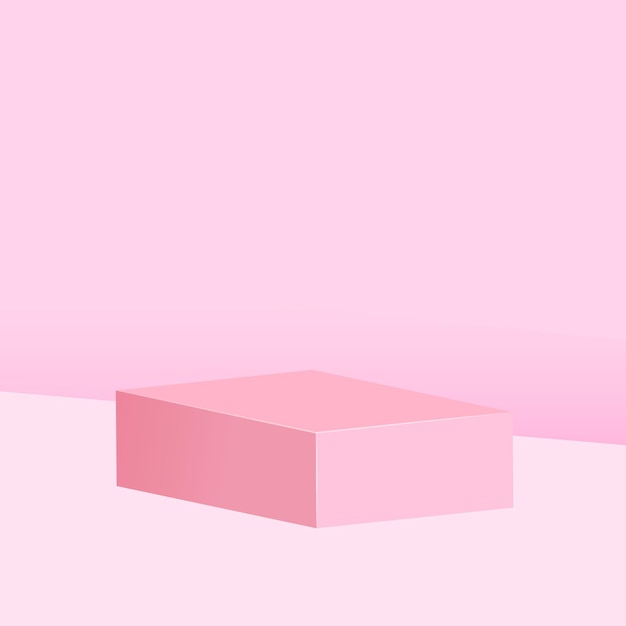 Вектор Векторный минимальный розовый подиум и сцена с 3d-рендером в абстрактной композиции заднего плана