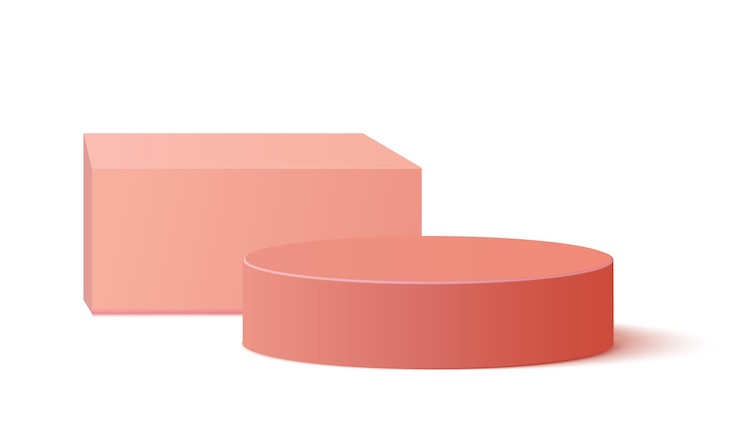 Vector vector minimal podium for product display stand pedestal studio