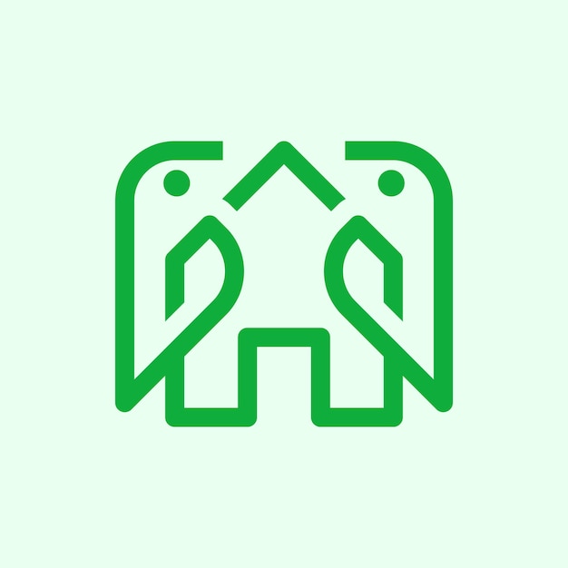 Vector minimalist birds house logo