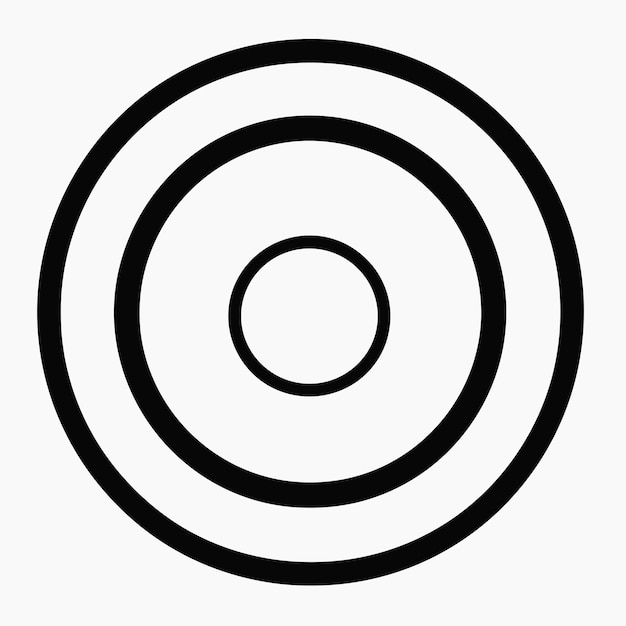 Vector of a minimalist black and white circle icon on a white background