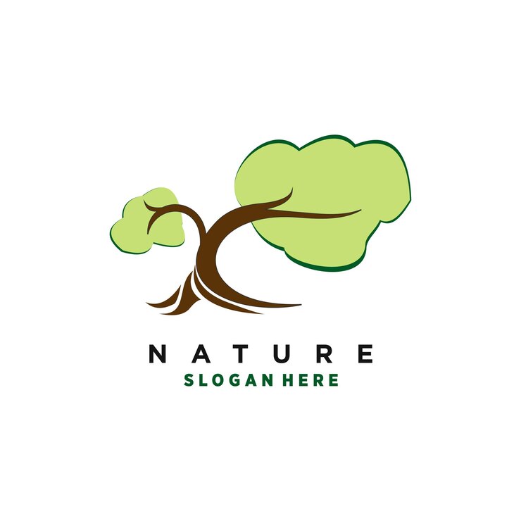 Vector vector minimalist logo concept concept line art with the concept of nature