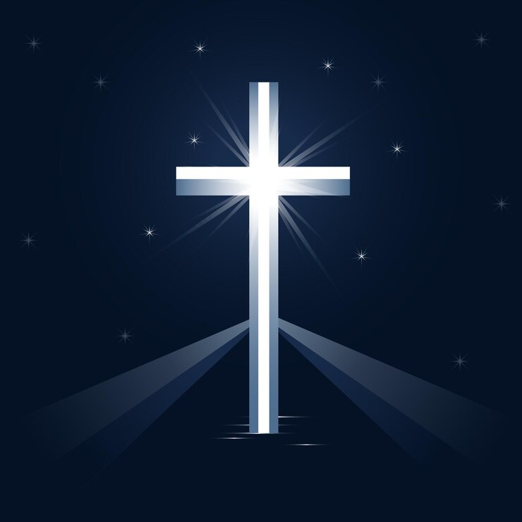 Vector minimalistic illustration of the Holy Cross a symbol to represent the Son of God Jesus Christ