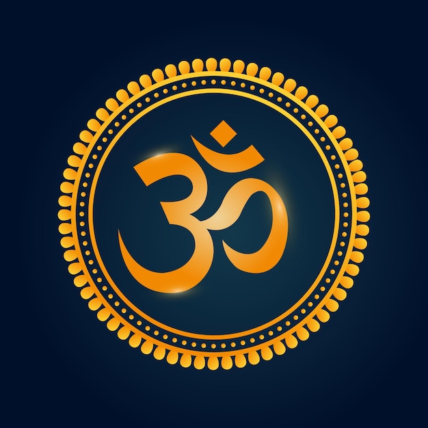 Vector minimalistische illustratie van het heilige religieuze symbool van het hindoeïsme OM mantra