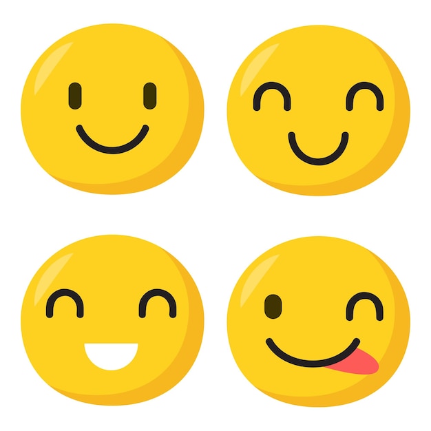 vector mixed emoji set