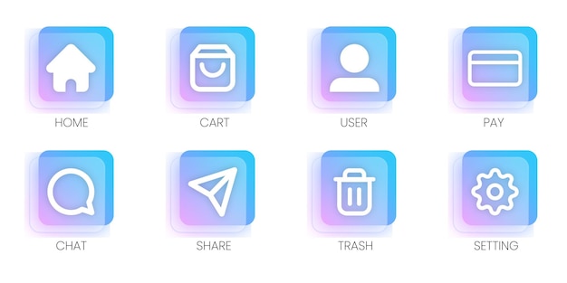 Vector mobile app icon set