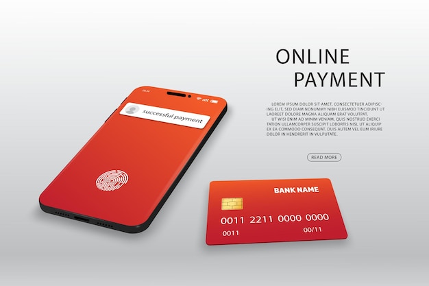 Vector mobile payment concept. internet banking on smart phone. template banner design.