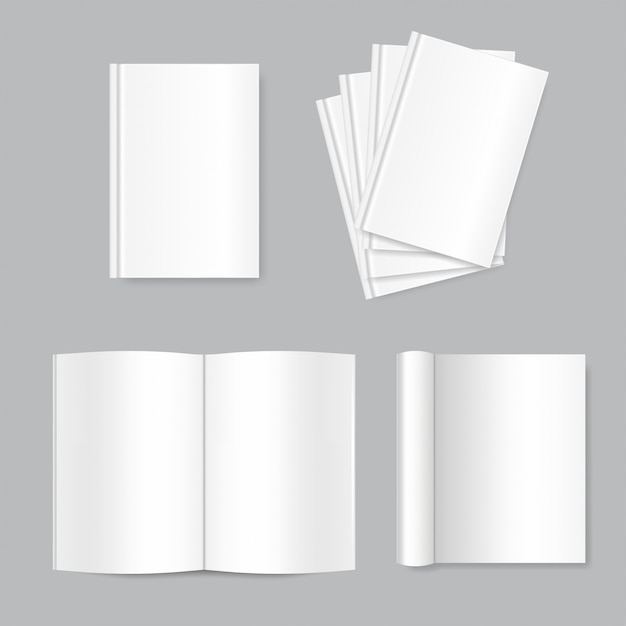 Vector mock up van witte lege boeken.