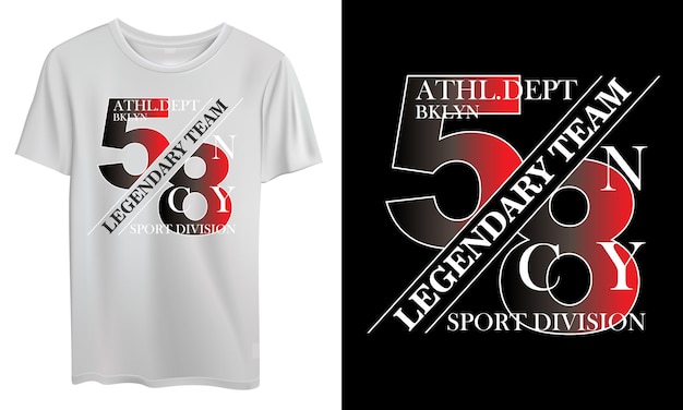 Vettore t-shirt mockup vettoriale design tipografico con lettere atletiche