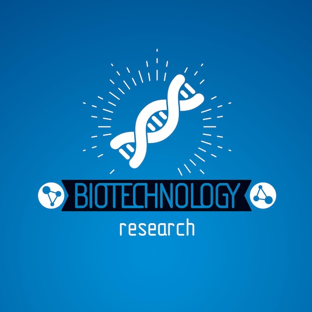 인간 Dna, 이중 나선의 벡터 모델입니다. 생명 공학 및 유전 개념적 벡터 로고, 실험실 연구 기호.