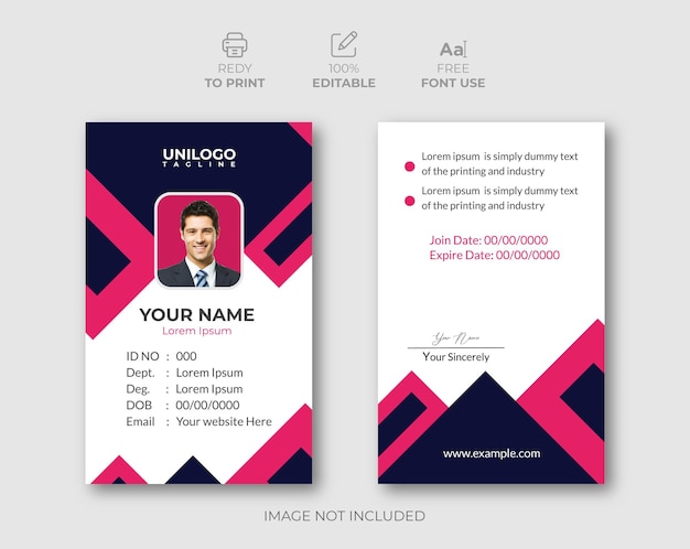 vector modern abstract id cards template with picture