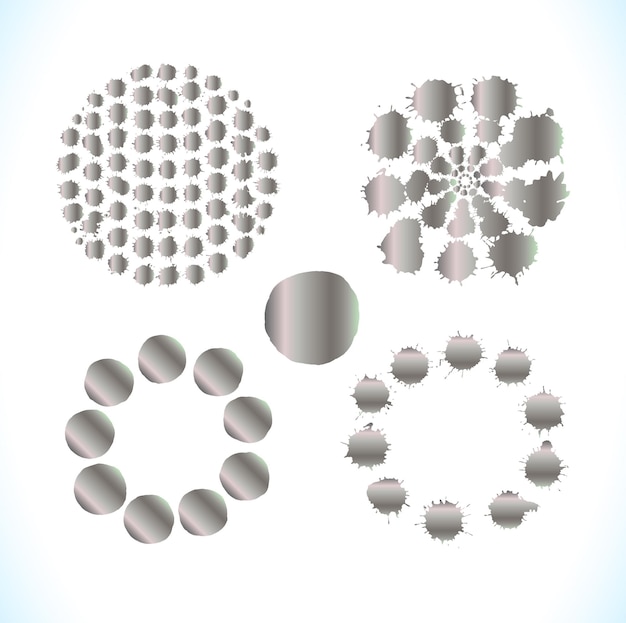 ベクトルモダンな抽象的な銀の装飾銀染色のセット