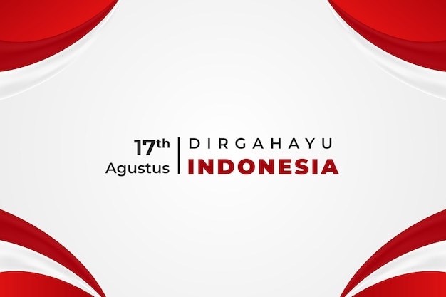 ベクトル現代の背景幸せなインドネシア独立記念日グリーティングカードのデザイン