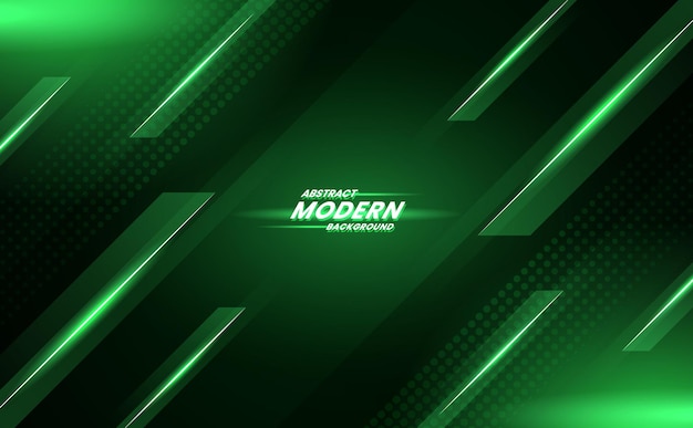 Vector modern background with green neon lights