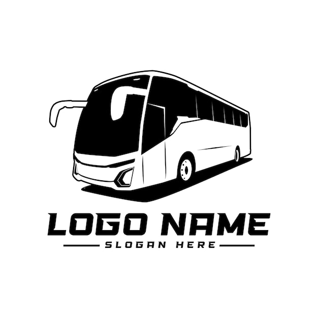 Vector modern bus zwart-wit logo sjabloon