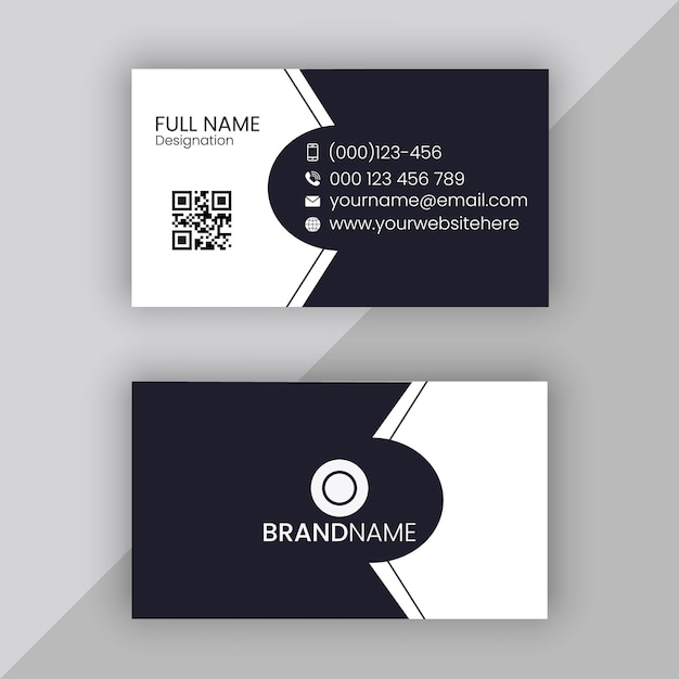 vector modern business card in black and white colors