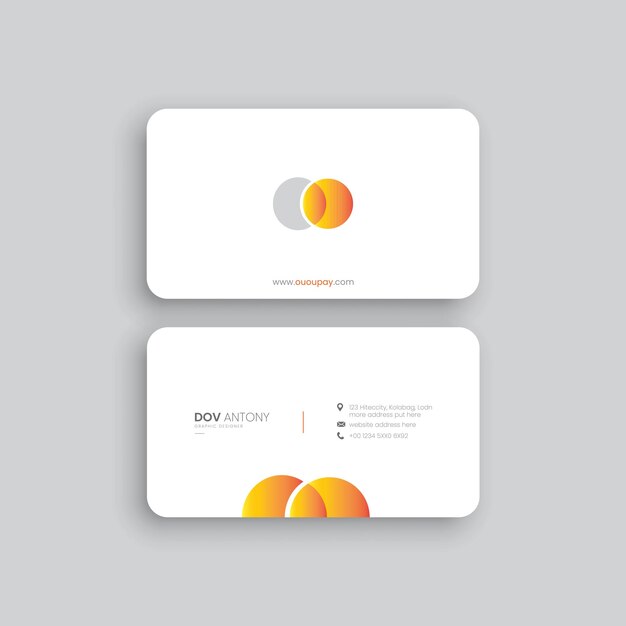 Vector modern business card design mockup