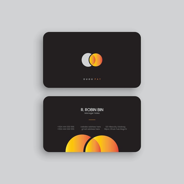 Vector modern business card design mockup