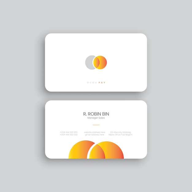 Vector modern business card design mockup