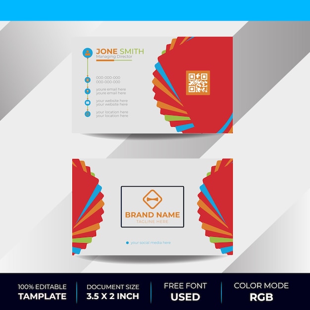 Vector modern business card template with abstract shapes design