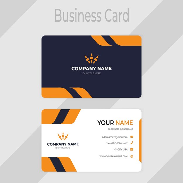 Vector modern business card template with abstract shapes