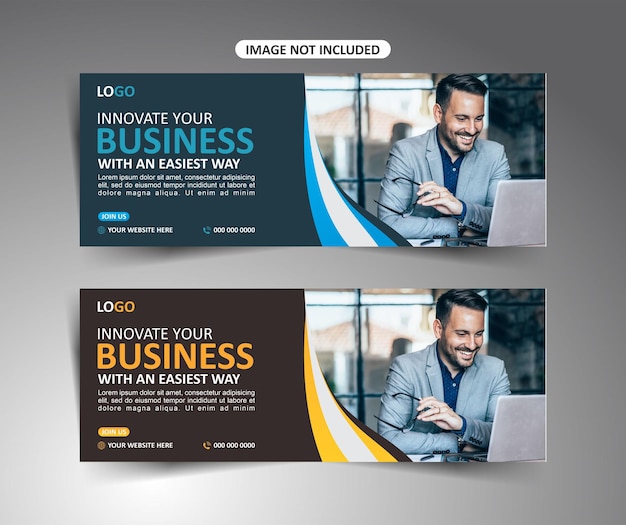 Vector modern business company social media cover banner design template