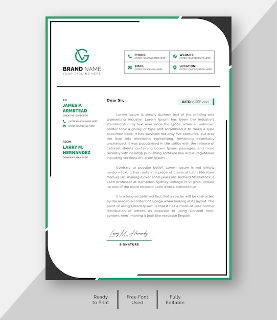 Vector vector modern business and corporate a4 letterhead template