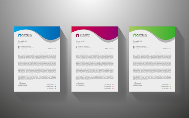 Vector modern business corporate letterhead template