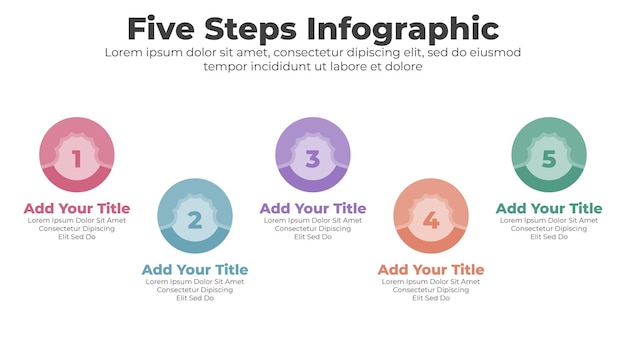 Vector vector modern business infographic template with 5 steps or options